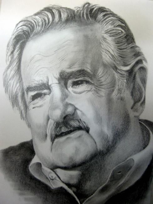Рисунок под названием "Pepe Mujica: presid…" - Carlos Almada, Подлинное произведение искусства