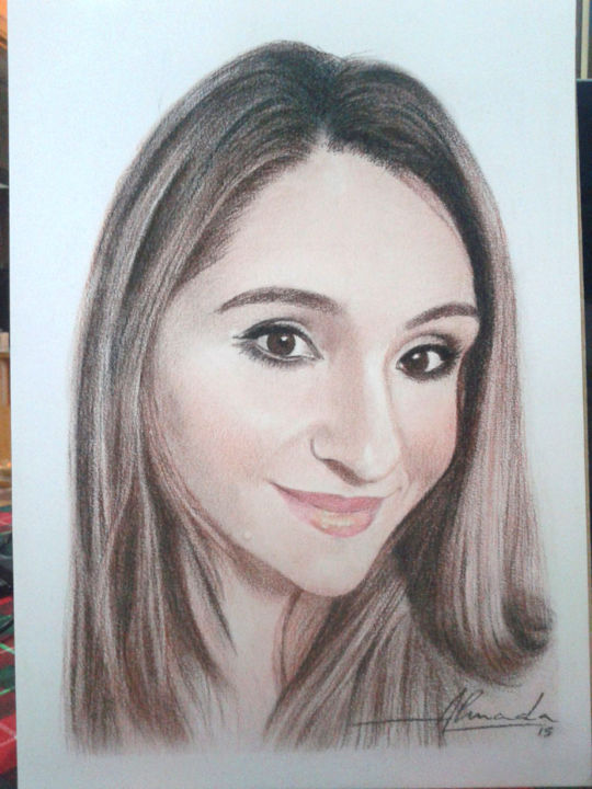 Drawing titled "adrianita.jpg" by Carlos Almada, Original Art, Charcoal