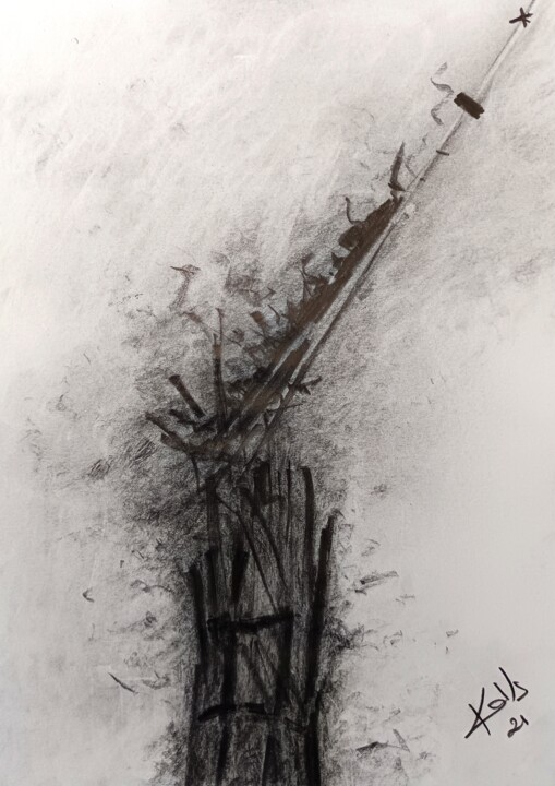 Dessin intitulée "La flèche de notre…" par Karls, Œuvre d'art originale, Crayon