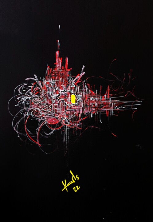 Tekening getiteld "RED 1204" door Karls, Origineel Kunstwerk, Acryl