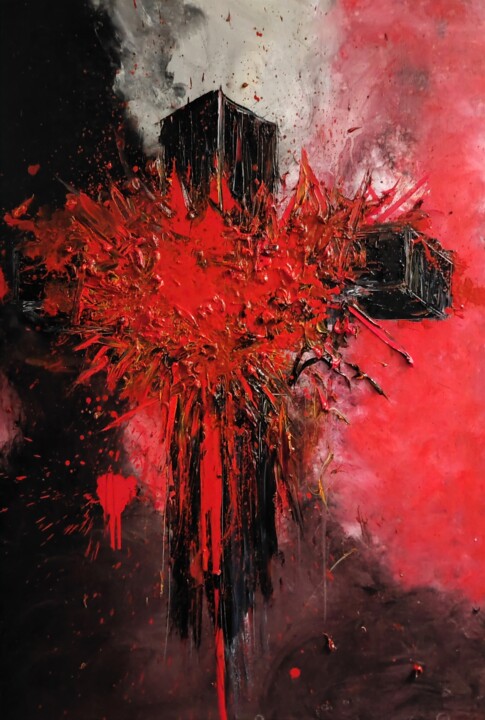 Картина под названием "THE END OF A CIVILI…" - Karls, Подлинное произведение искусства, Масло