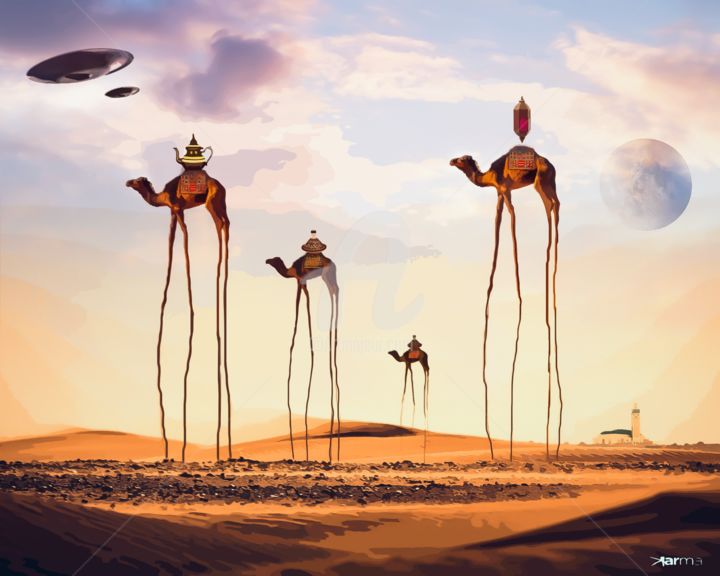 Arts numériques intitulée "CAMEL" par Zakaria Karkafi (Karmaroc), Œuvre d'art originale, Peinture numérique