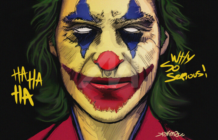 Digital Arts titled "Joker" by Zakaria Karkafi (Karmaroc), Original Artwork, Digital Painting