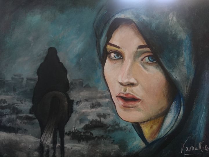 Painting titled "Sansa Stark" by Karnakiev, Original Artwork, Acrylic Mounted on Wood Stretcher frame