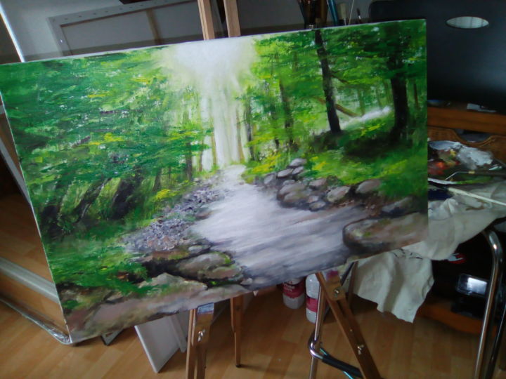 Peinture intitulée "Forêt" par Karnakiev, Œuvre d'art originale, Acrylique