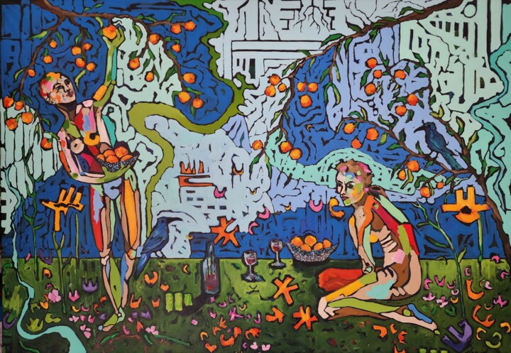 Картина под названием "Abundance" - Karnish Art, Подлинное произведение искусства, Акрил Установлен на Деревянная рама для н…
