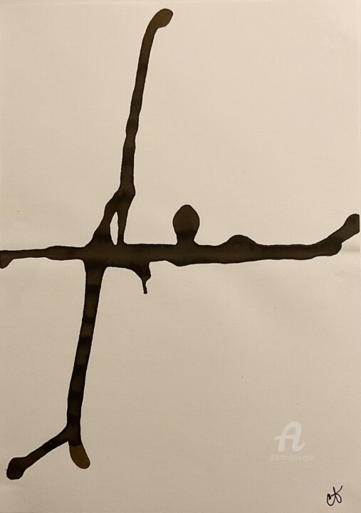 Dessin intitulée "L’équilibre" par Carole Labeyrie (Karolab), Œuvre d'art originale, Encre