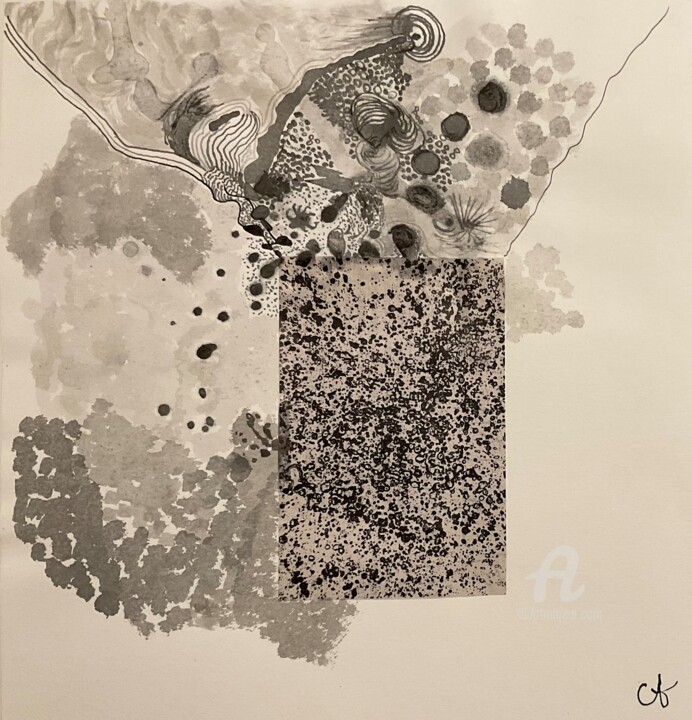 Σχέδιο με τίτλο "Lâcher prise 3" από Carole Labeyrie (Karolab), Αυθεντικά έργα τέχνης, Μελάνι