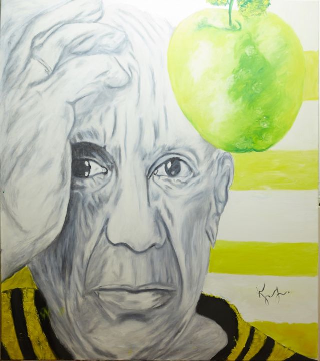 Painting titled "Picasso Appel" by Karolbichel, Original Artwork, Oil