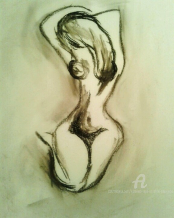 Drawing titled "The image of a woman" by Karolina Ingo (Karolina Navi -Ingo), Original Artwork, Pastel