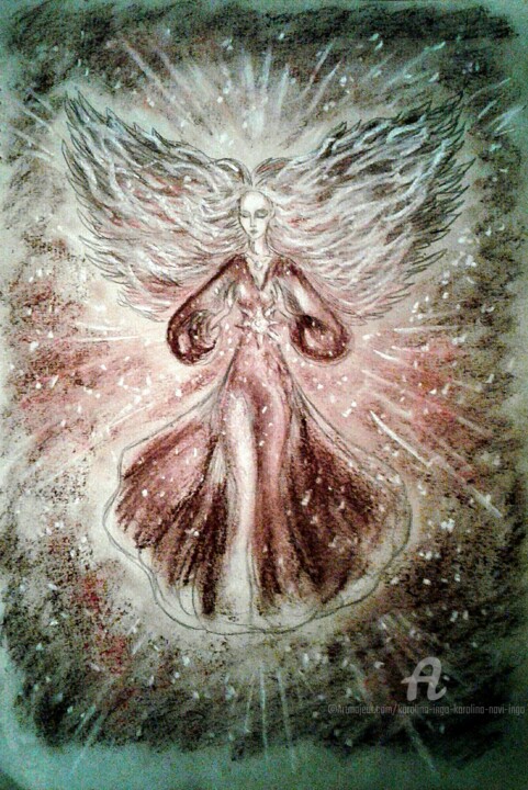 Desenho intitulada "Lady of Fire" por Karolina Ingo (Karolina Navi -Ingo), Obras de arte originais, Pastel
