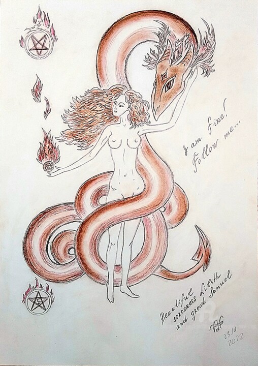 Drawing titled "The Beautiful Sorce…" by Karolina Ingo (Karolina Navi -Ingo), Original Artwork, Pencil