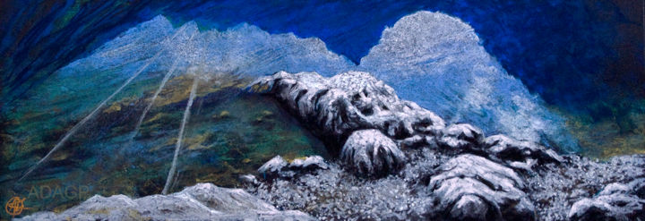 Malerei mit dem Titel "Reflets 2" von Karolus, Original-Kunstwerk, Pastell