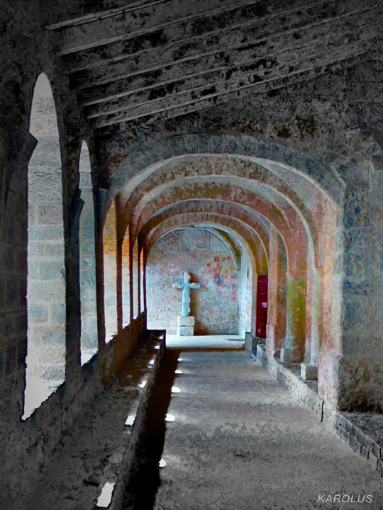 Fotografia intitolato "Abbaye, détail" da Karolus, Opera d'arte originale, Fotografia digitale