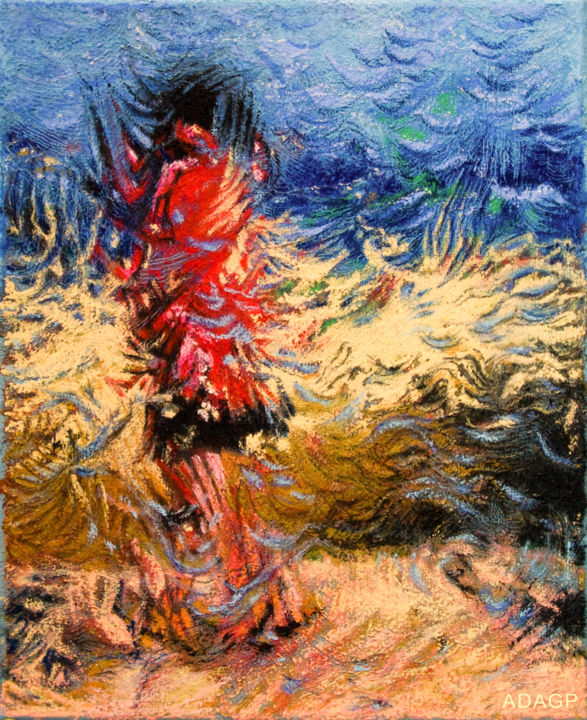 Pintura titulada "Abstraction 2, La p…" por Karolus, Obra de arte original, Pastel Montado en Bastidor de camilla de madera