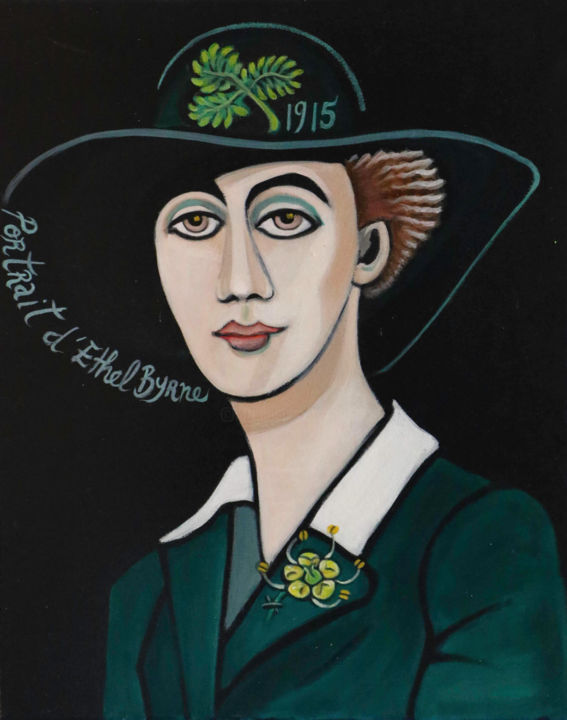 Peinture intitulée "portrait d' Ethel B…" par Karotte, Œuvre d'art originale, Acrylique