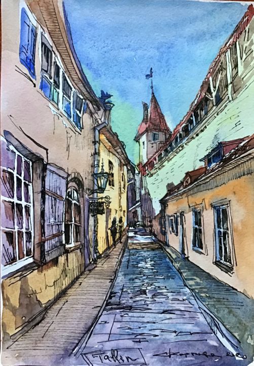 图画 标题为“Таллинн, Tallinn” 由Svitlana Karpova, 原创艺术品, 水彩