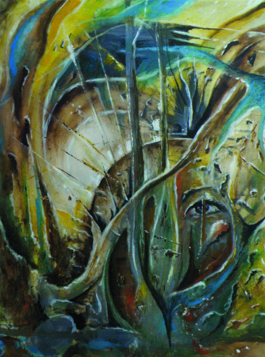 Картина под названием "Ребус" - Belar, Подлинное произведение искусства, Масло Установлен на Деревянная рама для носилок