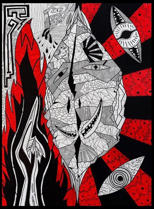 Painting titled "COCOON REAVELED" by Kartashoo, Original Artwork, Acrylic