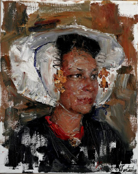 Картина под названием "Dutch lady" - Андрей Карташов, Подлинное произведение искусства, Масло