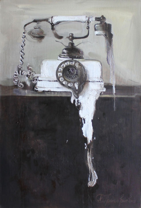 Peinture intitulée "Teleffon" par Anastasiia Grygorieva, Œuvre d'art originale, Huile