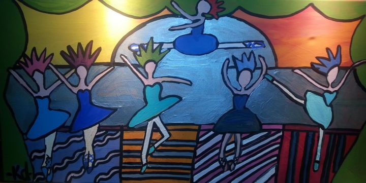 Peinture intitulée "Blue-Ballet" par - K- Artiste, Œuvre d'art originale, Acrylique