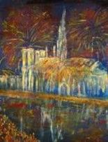 Pintura intitulada "feu d'artifice" por Karysa, Obras de arte originais