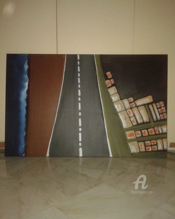 Peinture intitulée "avenue" par Dora Karzi, Œuvre d'art originale, Acrylique