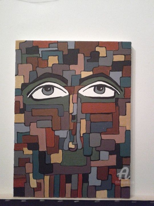 Painting titled "faces2" by Dora Karzi, Original Artwork, Acrylic
