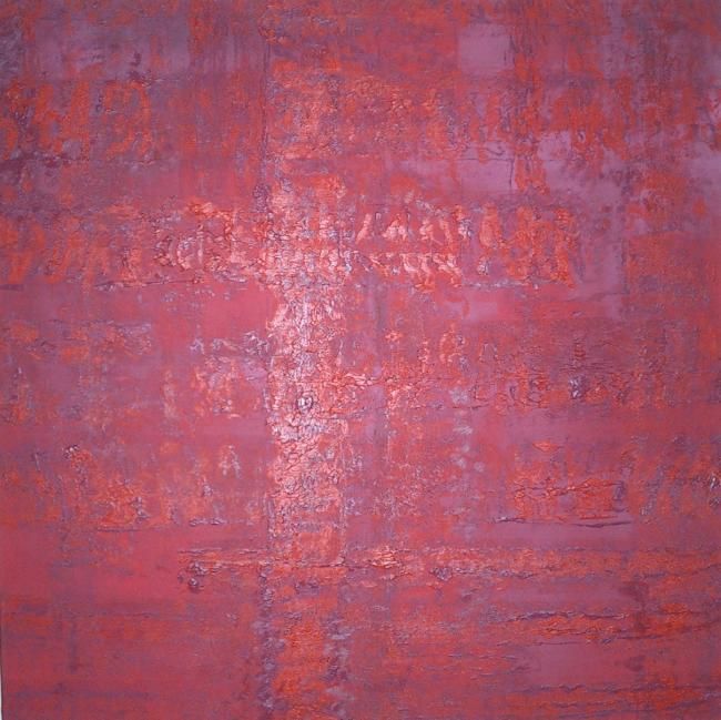 Peinture intitulée "Red line" par Karine Sarramiac, Œuvre d'art originale, Huile