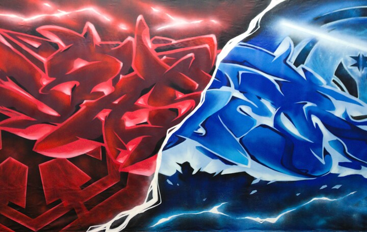 Peinture intitulée "Star wars style" par Kaser, Œuvre d'art originale, Bombe aérosol