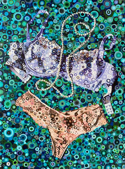 Painting titled "Lingerie" by Kasia Laskowska, Original Art, Acrylic