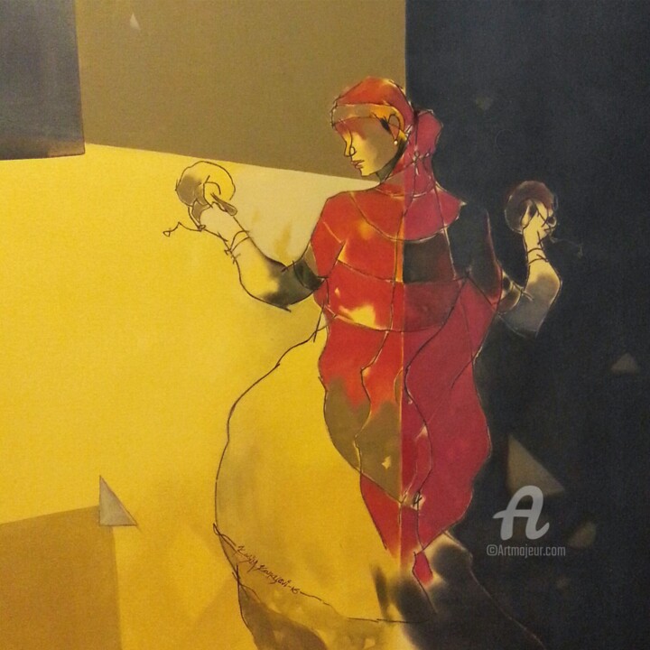 Pintura titulada "The Dance" por Kasim Kanasavi, Obra de arte original, Acrílico Montado en Bastidor de camilla de madera