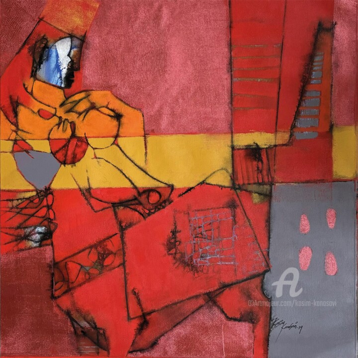 Peinture intitulée "Untitled No. 7" par Kasim Kanasavi, Œuvre d'art originale, Acrylique Monté sur Châssis en bois