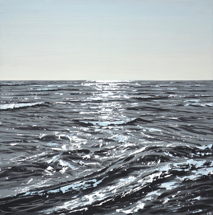 Painting titled "Ocean. Light 33." by Kasta, Original Artwork, Acrylic Mounted on Wood Stretcher frame