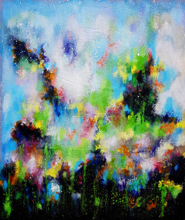 Pintura titulada "The Forest" por Kasun Wickramasinghe, Obra de arte original, Acrílico Montado en Bastidor de camilla de ma…