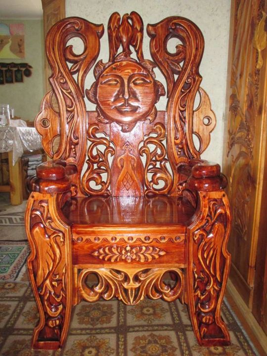 Художественная композиция под названием "Кресло-трон" - Екатерина Кондукова, Подлинное произведение искусства, Мебель