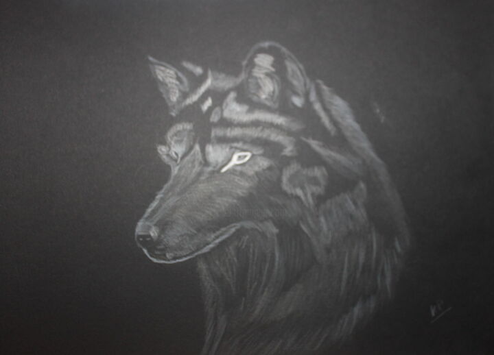 Drawing titled "Black and white" by Kat Prieur, Original Artwork, Chalk