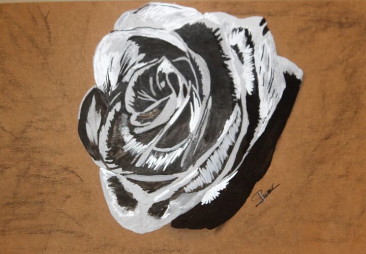 Картина под названием "White and black" - Kat Prieur, Подлинное произведение искусства, Маркер