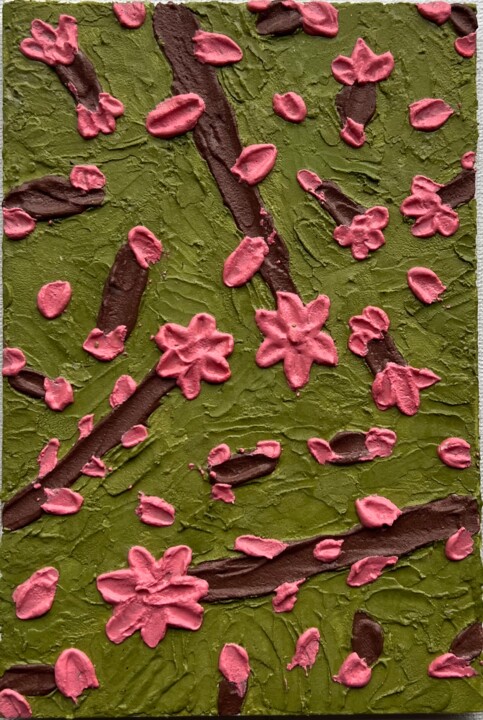 Schilderij getiteld "sakura" door Kat Shevchenko, Origineel Kunstwerk, Acryl