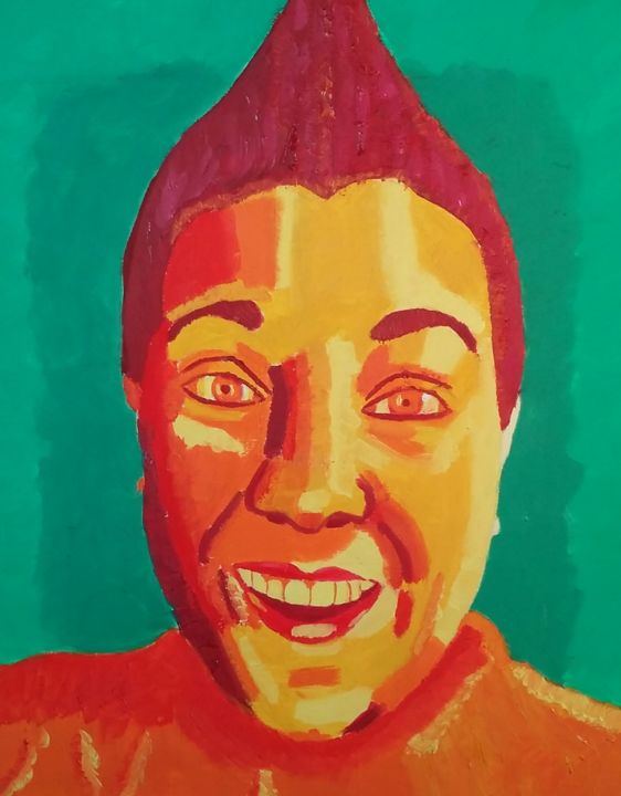 Painting titled "fiery-me.jpg" by Kat Vazquez, Original Art,