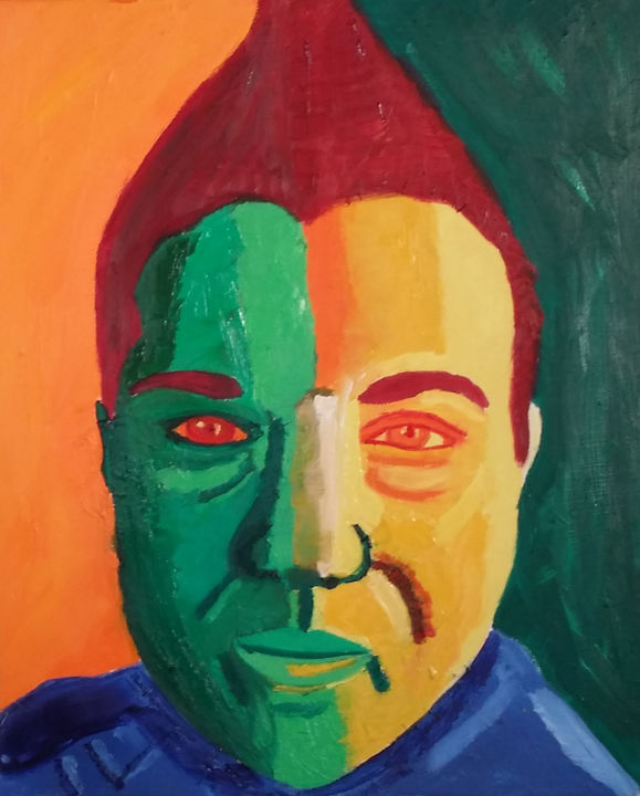 Painting titled "two-sided.jpg" by Kat Vazquez, Original Art,