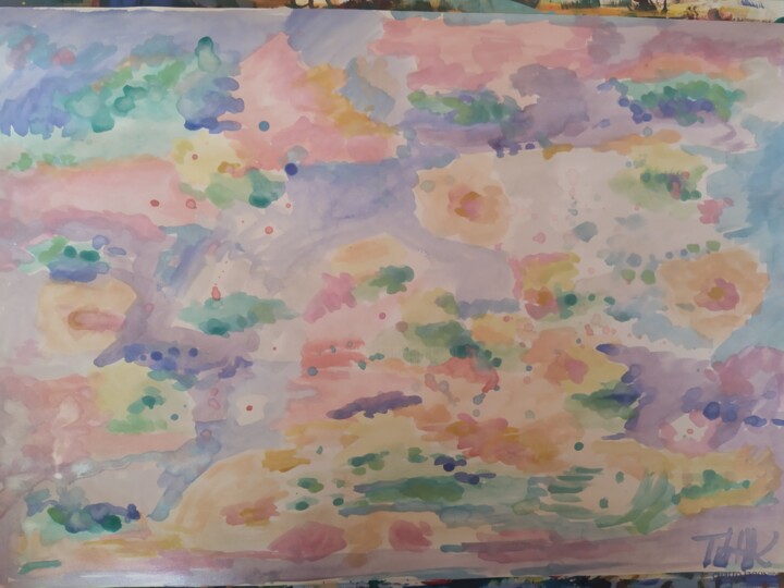 Painting titled "Springtime" by Katalin Tóth, Original Artwork, Watercolor