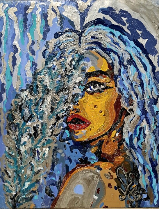Painting titled "The sea Siren" by Katarina M, Original Artwork, Acrylic