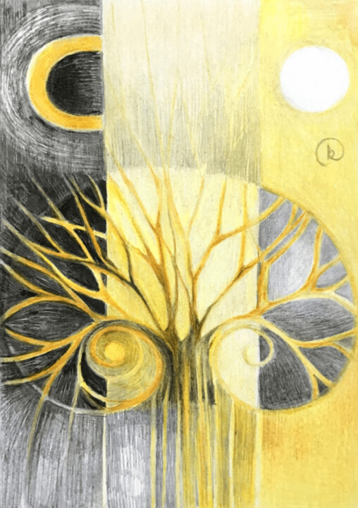 「"THE GOLDEN APPLE T…」というタイトルの絵画 Katarzyna Dietrychによって, オリジナルのアートワーク, パステル