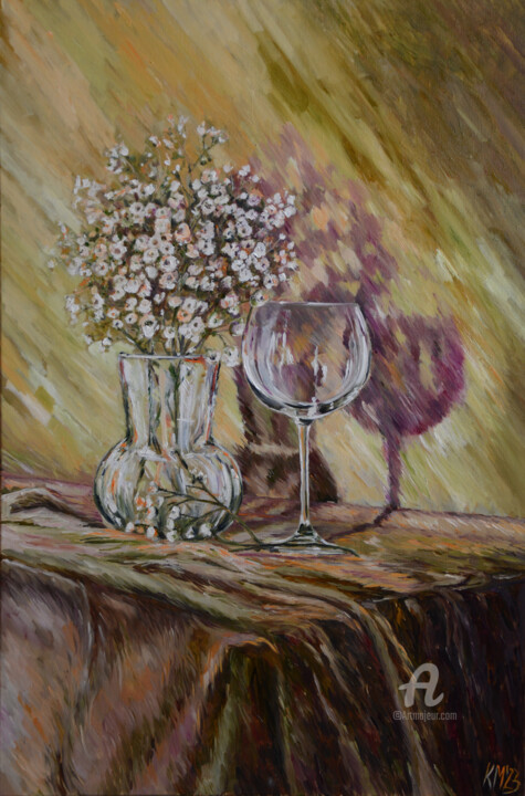 Pintura intitulada "Still Life with Sha…" por Katarzyna Machejek, Obras de arte originais, Óleo Montado em Armação em madeira