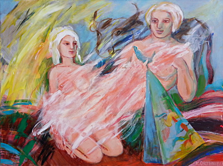 Malerei mit dem Titel "Trele" von Katarzyna Orthwein, Original-Kunstwerk, Acryl