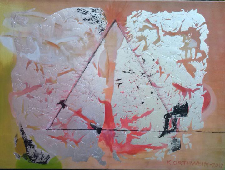 Malerei mit dem Titel "Piramida czasu" von Katarzyna Orthwein, Original-Kunstwerk, Acryl