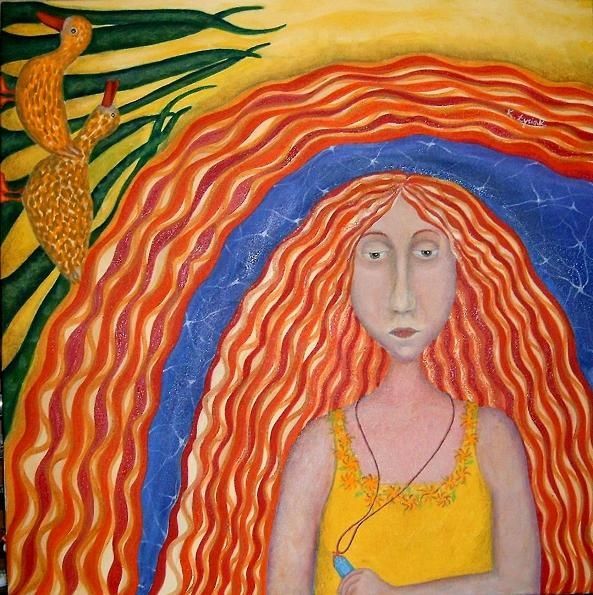Картина под названием "Redhead" - Picture Kate, Подлинное произведение искусства