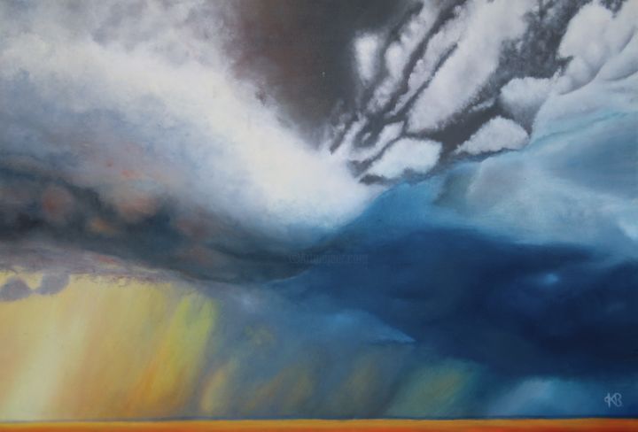 제목이 "tempête"인 미술작품 Katia Beranger (KatB.Art)로, 원작, 기름